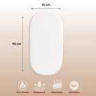 2x 100% Waterproof Moses Basket Mattress Protector with 155 GSM Terry Towelling Fabric - Soft, Non-Noisy & Non-Allergenic Fitted Sheet (35 X 75 cm)