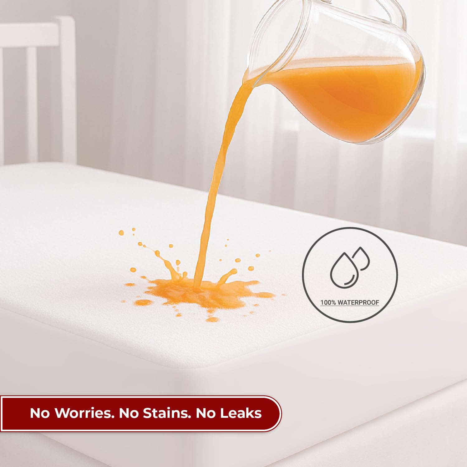 Lakhmaali - Cot Bed Mattress Protector 70x140 - Hypoallergenic, Anti Dust, Anti Mite Cot Bed Mattress Protector - Noiseless Waterproof