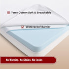 2x 100% Waterproof Moses Basket Mattress Protector with 155 GSM Terry Towelling Fabric - Soft, Non-Noisy & Non-Allergenic Fitted Sheet (35 X 75 cm)
