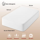 Lakhmaali - Cot Bed Mattress Protector 70x140 - Hypoallergenic, Anti Dust, Anti Mite Cot Bed Mattress Protector - Noiseless Waterproof