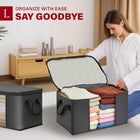 Lakhmaali 90L Large Storage Bags 6 Pack, Strong 120 GSM Thick Water-Resistant Fabric, Foldable Clothes Storage Bins with Clear Window & Reinforced Handles, Closet Organizers Containers