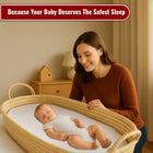 2x 100% Waterproof Moses Basket Mattress Protector with 155 GSM Terry Towelling Fabric - Soft, Non-Noisy & Non-Allergenic Fitted Sheet (35 X 75 cm)