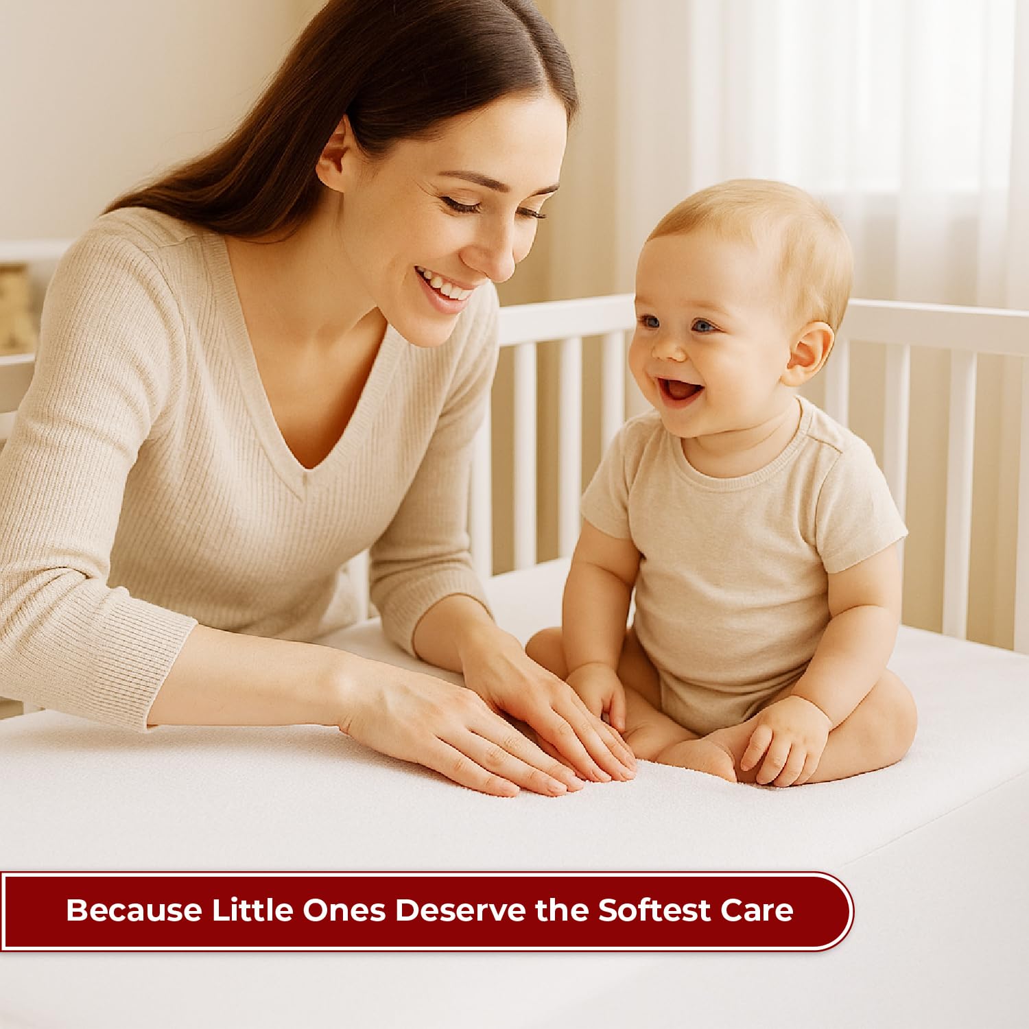 Lakhmaali - Cot Bed Mattress Protector 70x140 - Hypoallergenic, Anti Dust, Anti Mite Cot Bed Mattress Protector - Noiseless Waterproof