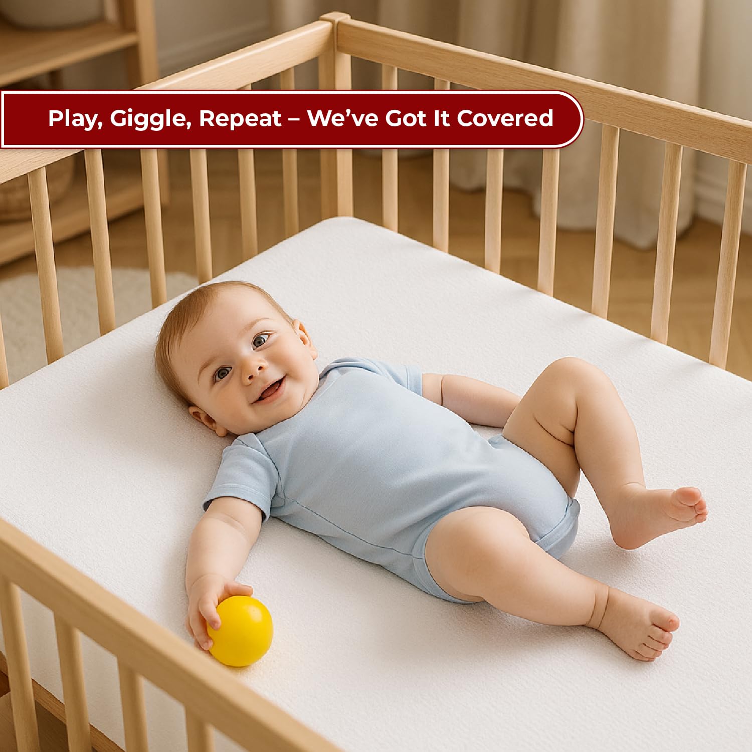 Lakhmaali - Cot Bed Mattress Protector 70x140 - Hypoallergenic, Anti Dust, Anti Mite Cot Bed Mattress Protector - Noiseless Waterproof