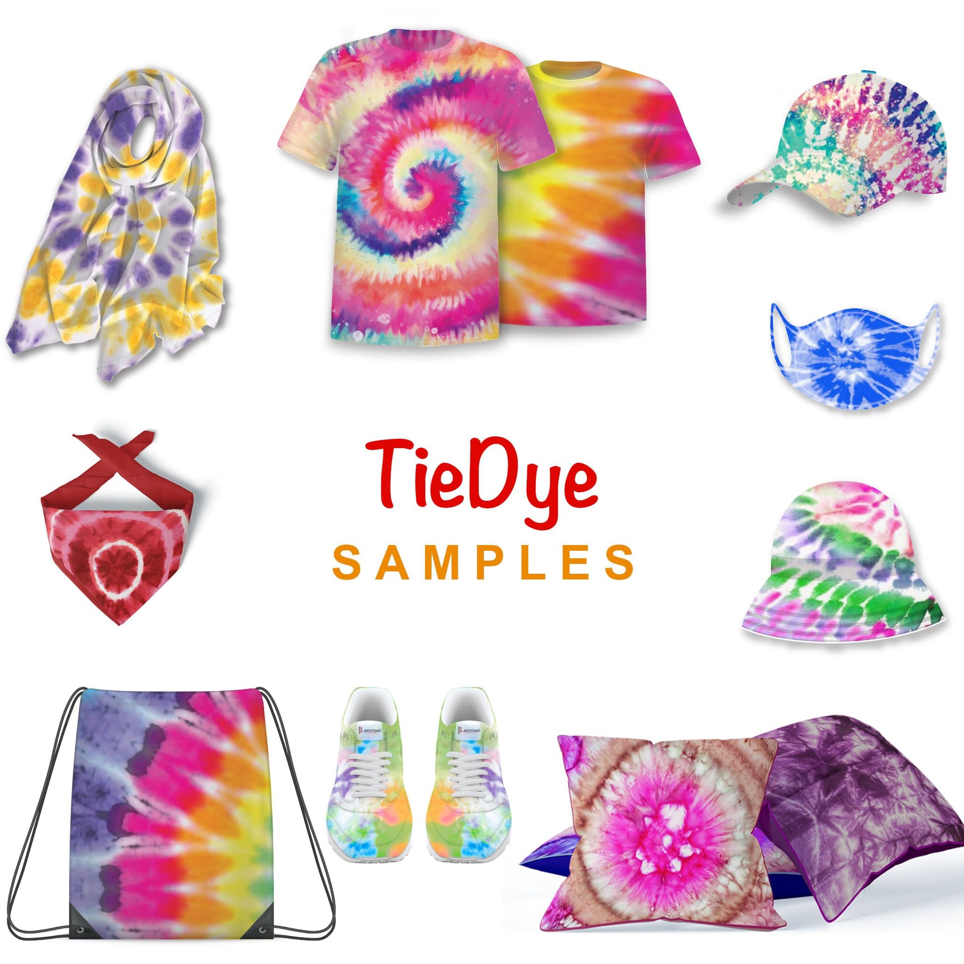 18 Colour Tie Dye Kit with Gloves & Rubber Bands, Concentrated Colour Powders, Craft Kit for T-Shirts, Hoodies, Tote Bags, Socks, Cushions & Canvas Shoes, Ideal for DIY Fashion, Games & Activities