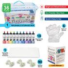 18 Colour Tie Dye Kit with Gloves & Rubber Bands, Concentrated Colour Powders, Craft Kit for T-Shirts, Hoodies, Tote Bags, Socks, Cushions & Canvas Shoes, Ideal for DIY Fashion, Games & Activities